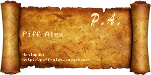 Piff Alex névjegykártya